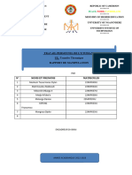 Travail Personnel de L'Etudiant UE: Transfer Thermique Rapport de Manipulation