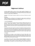 Règlement Intérieur