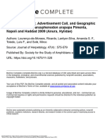 Tadpole, Oophagy, Advertisement Call, and Geographic Distribution of Aparasphenodon Arapapa Pimenta, Napoli and Haddad 2009 (Anura, Hylidae)