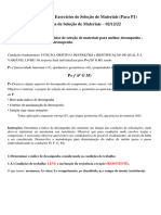 LISTA 2 - EXERCÍCIOS SELEÇÃO DE MATERIAIS (PARA P1) - Determinação de Índices de Desempenho