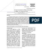 Distribution Des Espèces de Primates Au Bénin Et Ethnozoologie