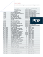 Lista de Refugiados en Albergues