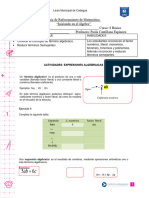 Expresiones Algebraicas Octavo Básico