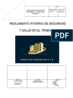 Reglamento Interno de Seguridad Salud en El Trabajo