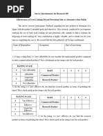 Survey Questionnaire For Research SIP