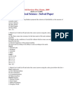 Political Science: Solved Paper: Civil Services (Pre.) Exam., 2009