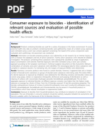 Consumer Exposure To Biocides Identification of Relevant Sources and Evaluation of Possible Health Effects