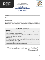 5° Prueba Informal Programa de Integración