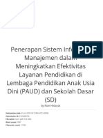 Penerapan Sistem Informasi Manajemen Dalam Meningkatkan Efektivitas Layanan Pendidikan Di Lembaga Pendidikan Anak Usia Dini (PAUD) Dan Sekolah Dasar (SD)