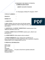 Format of Resume