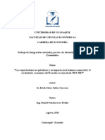 Las Exportaciones No Petroleras y Su Impacto en La Balanza Comercial y El Crecimiento Económico Del Ecuador en El Periodo 2012-2022