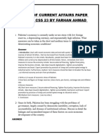 Solution of Current Affairs Paper of Special CSS 23 by Farhan Ahmad Mirza