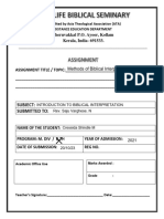 Assignment 3 - Methods of Biblical Interpretation