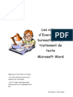 Cours de Traitement de Texte Exercices