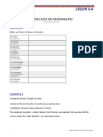 Exercices GRAMMAIRE - 6 A