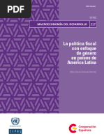 La Política Fiscal Con Enfoque de Género en Países de América Latina