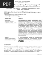 The Effect of Financial Literacy, Financial Technology and Income On Small and Medium Entreprise Financial Behavior