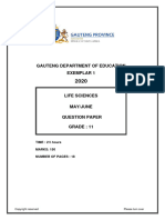 Grade 11 JUNE Exam Exemplar 1% Life Sciences