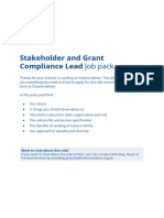 WS Stakeholder and Grants Compliance Lead - Candidate Job Pack