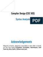 Syntax Analysis (Part-I)