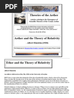 Aether and Relativity - Einstein (1920) - Theories of The Aether