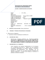 Informe Psicológico Del Inventario Clínico Multiaxial de Millon