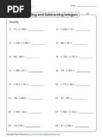 Integers - Addition Subtraction - Add Sub Level2 All