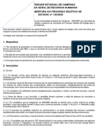 Universidade Estadual de Campinas Diretoria Geral de Recursos Humanos Edital de Abertura Do Processo Seletivo de