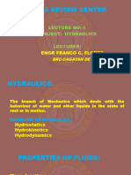 HYDRAULICS TOPIC 1 FLUID PROPERTIES UNIT PRESSURE 23 May 2022