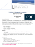 BUS 5110 Managerial Accounting - Written Assignment Unit 3