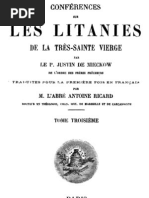 Conférences Sur Les Litanies de La Très-Sainte Vierge - P. Justin de Miecklow - (Tome 3)