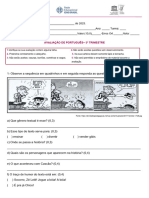 Avaliação Mensal de Portugues 3 Trimestre