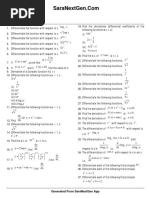 6) Differentiations - Questions - PDF Download 11th