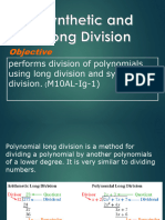 G10 Math Q1 - Week 7 - Synthetic and Long Division