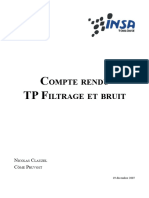 Compte Rendu TP Filtrage Et Bruit