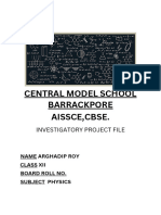 Central Model School Barrackpore Aissce, Cbse.: Investigatory Project File