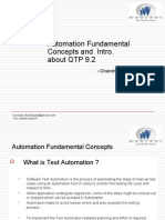 Automation Fundamental Concepts and Intro. About QTP 9.2: - Chandra Sekhar