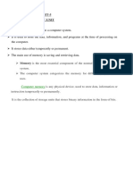 Memory Unit - 5 Coa PDF