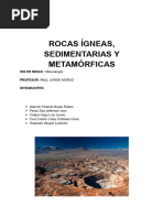 Rocas Igneas, Sedimentarias y Metamorficas.