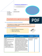 D1 A1 SESION COM. Presentación de La Experiencia de Aprendizaje 11