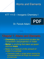 Chapter 1: Atoms and Elements: KTT 111/3 - Inorganic Chemistry I