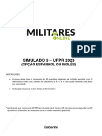 Simulado 5 UFPR 2023 Gabarito Militares