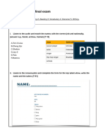 Practice Written Exam Four Corners 1