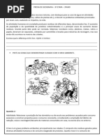 Avaliação Somativa de Geografia 3º Ano