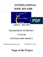 Physics Investigatory Project