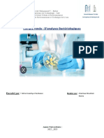 Compte Rendu D'analyses Bactériologiques