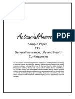 Actuarial CT5 General Insurance, Life and Health Contingencies Sample Paper 2011