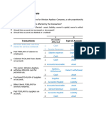 Assignment No. 1 (Financial Transactions) Answer Key