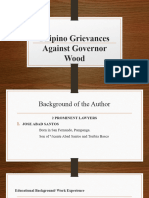 Filipino Grievances Against Governor Wood