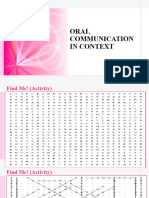 Types of Speeches (Context, Style, Act)